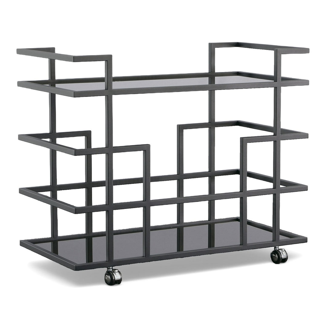 Deakin - Black Stainless Steel and Black Glass Wine Rack