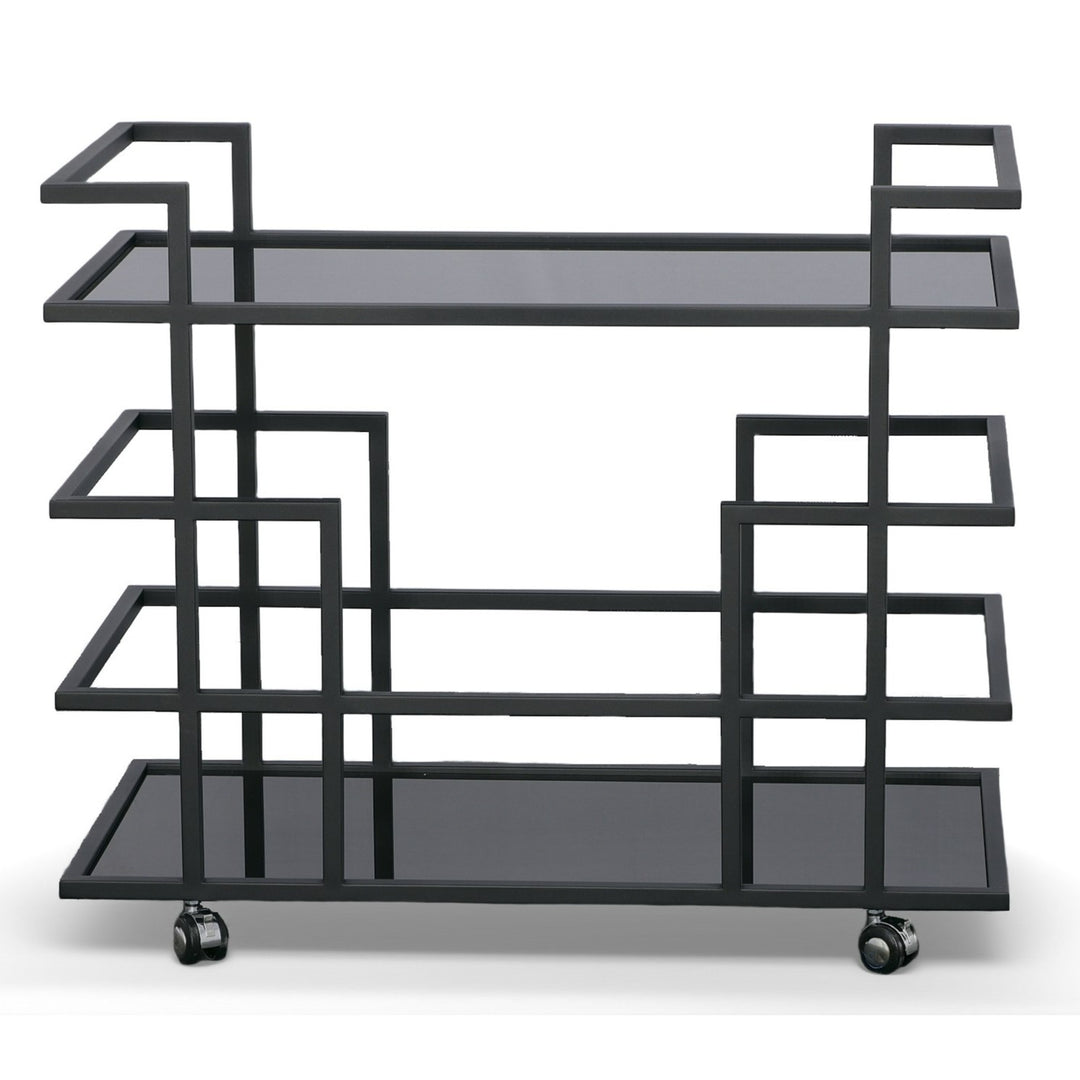 Deakin  Black Stainless Steel and Black Glass Wine Rack