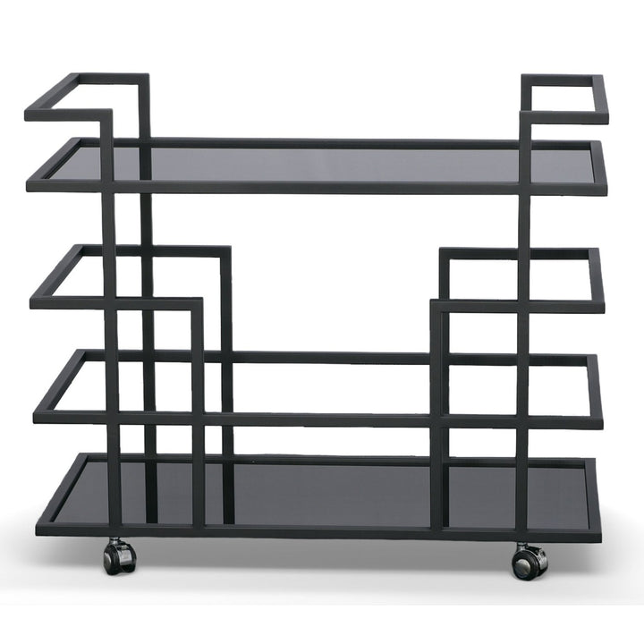 Deakin - Black Stainless Steel and Black Glass Wine Rack