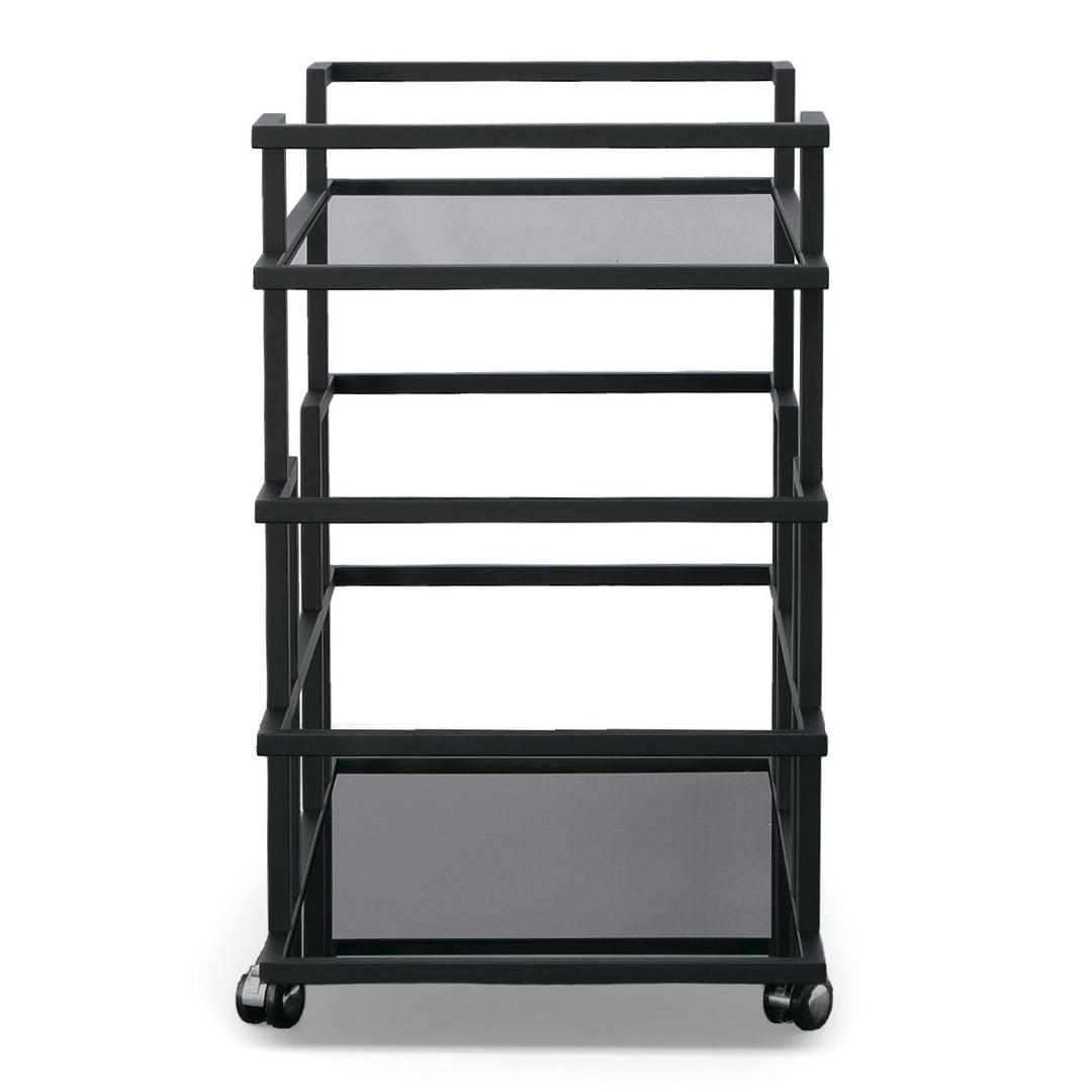 Deakin - Black Stainless Steel and Black Glass Wine Rack