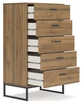 Deanlow Chest of Drawers - Light Brown Accent Chest modern furniture Contempo Furniture