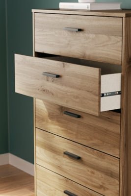 Deanlow Chest of Drawers - Light Brown Accent Chest modern furniture Contempo Furniture