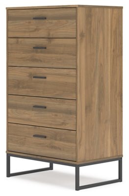 Deanlow Chest of Drawers - Light Brown Accent Chest modern furniture Contempo Furniture