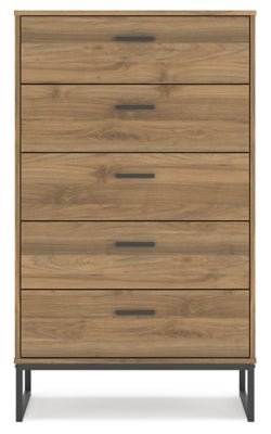 Deanlow Chest of Drawers - Light Brown Accent Chest modern furniture Contempo Furniture