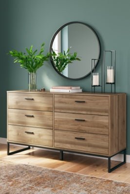 Deanlow Dresser - Light Brown Dresser modern furniture Contempo Furniture