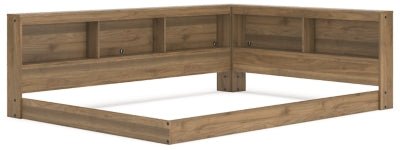 Deanlow Full Bookcase Storage Bed - Light Brown Storage Bed modern furniture Contempo Furniture