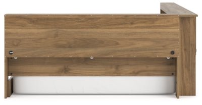 Deanlow Full Bookcase Storage Bed - Light Brown Storage Bed modern furniture Contempo Furniture