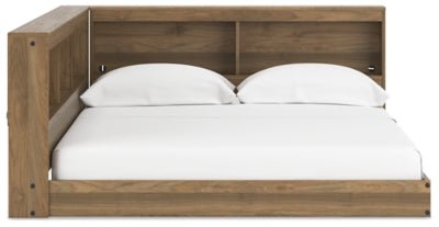 Deanlow Full Bookcase Storage Bed - Light Brown Storage Bed modern furniture Contempo Furniture