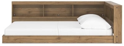 Deanlow Full Bookcase Storage Bed - Light Brown Storage Bed modern furniture Contempo Furniture