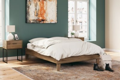 Deanlow Full Platform Bed - Light Brown Platform Bed modern furniture Contempo Furniture