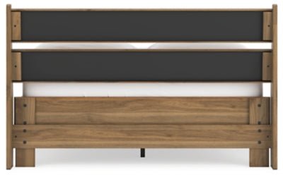 Deanlow Full Platform Panel Bed - Light Brown Panel Bed modern furniture Contempo Furniture
