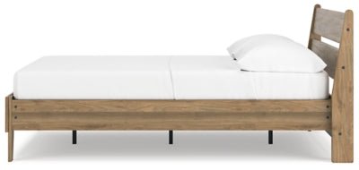 Deanlow Full Platform Panel Bed - Light Brown Panel Bed modern furniture Contempo Furniture