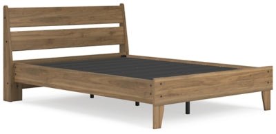 Deanlow Full Platform Panel Bed - Light Brown Panel Bed modern furniture Contempo Furniture