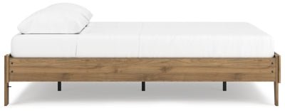 Deanlow Queen Platform Bed - Light Brown Platform Bed modern furniture Contempo Furniture