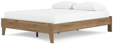 Deanlow Queen Platform Bed - Light Brown Platform Bed modern furniture Contempo Furniture