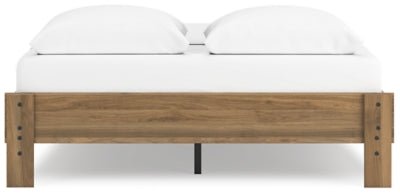 Deanlow Queen Platform Bed - Light Brown Platform Bed modern furniture Contempo Furniture