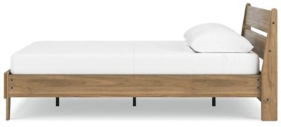 Deanlow Queen Platform Panel Bed - Light Brown Panel Bed modern furniture Contempo Furniture