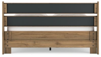 Deanlow Queen Platform Panel Bed - Light Brown Panel Bed modern furniture Contempo Furniture