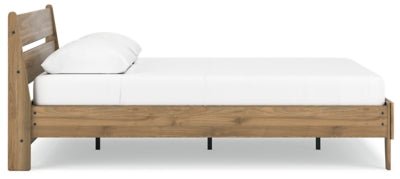 Deanlow Queen Platform Panel Bed - Light Brown Panel Bed modern furniture Contempo Furniture