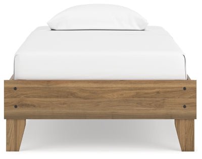 Deanlow Twin Platform Bed - Light Brown Platform Bed modern furniture Contempo Furniture