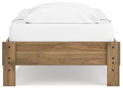 Deanlow Twin Platform Bed - Light Brown Platform Bed modern furniture Contempo Furniture