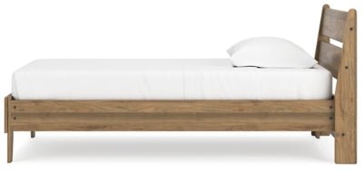 Deanlow Twin Platform Panel Bed - Light Brown Panel Bed modern furniture Contempo Furniture