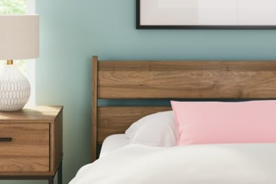 Deanlow Twin Platform Panel Bed - Light Brown Panel Bed modern furniture Contempo Furniture