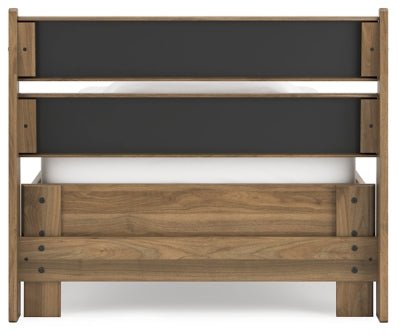 Deanlow Twin Platform Panel Bed - Light Brown Panel Bed modern furniture Contempo Furniture