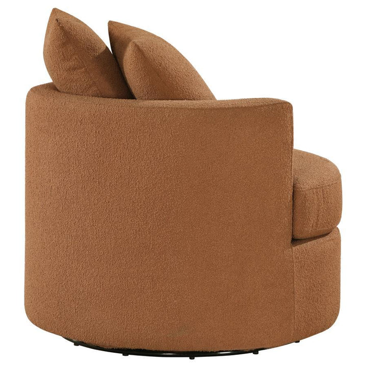 Debbie - Upholstered Swivel Accent Chair - Burnt Orange Swivel Chair modern furniture Contempo Furniture