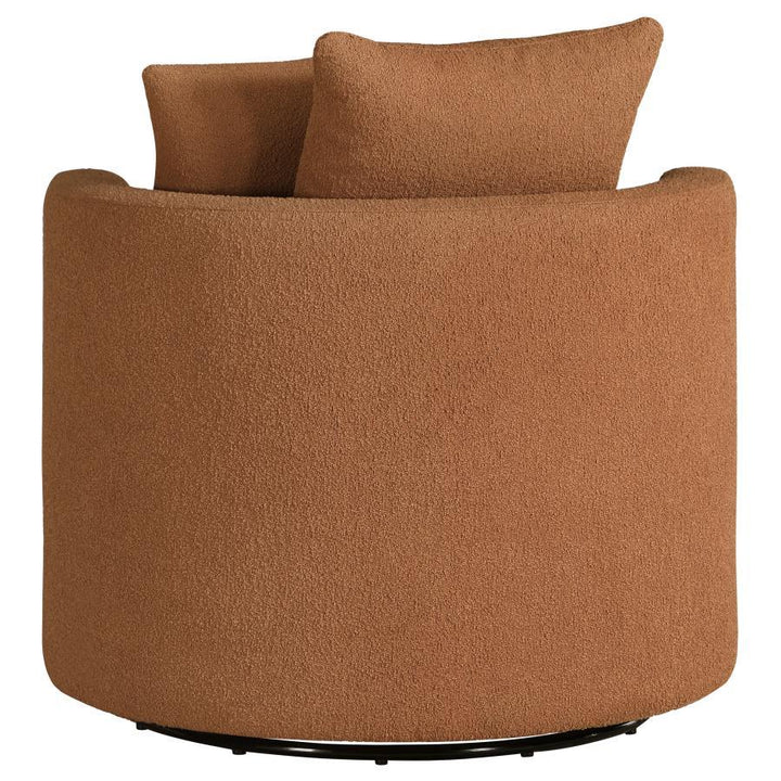 Debbie - Upholstered Swivel Accent Chair - Burnt Orange Swivel Chair modern furniture Contempo Furniture