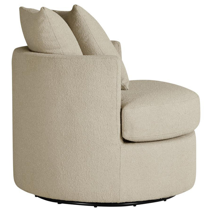 Debbie - Upholstered Swivel Accent Chair - Camel Swivel Chair modern furniture Contempo Furniture