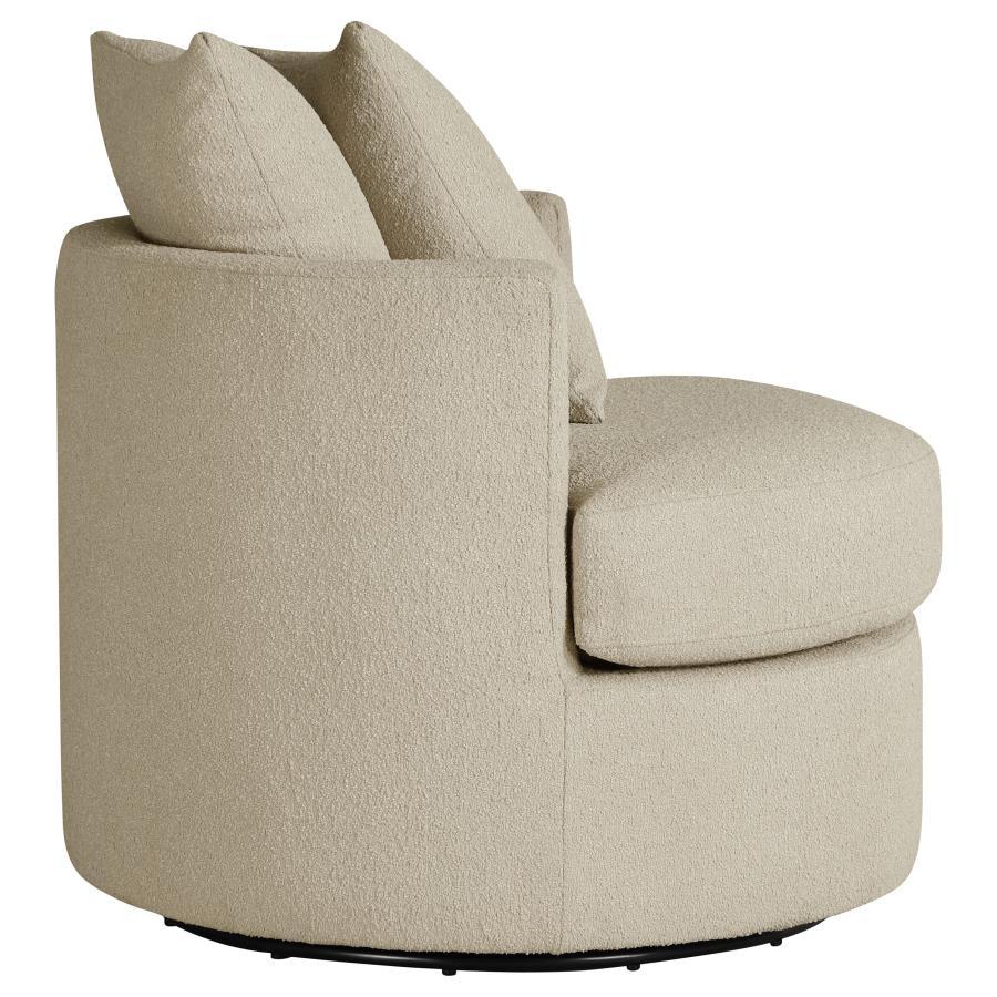Debbie - Upholstered Swivel Accent Chair - Camel Swivel Chair modern furniture Contempo Furniture