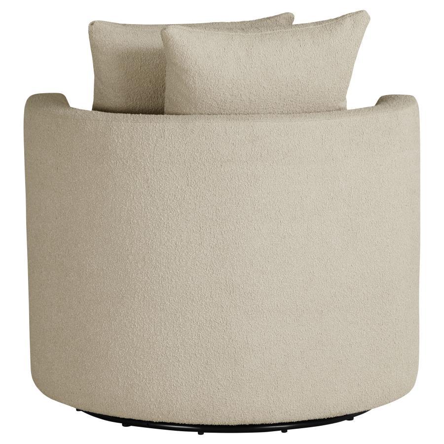 Debbie - Upholstered Swivel Accent Chair - Camel Swivel Chair modern furniture Contempo Furniture