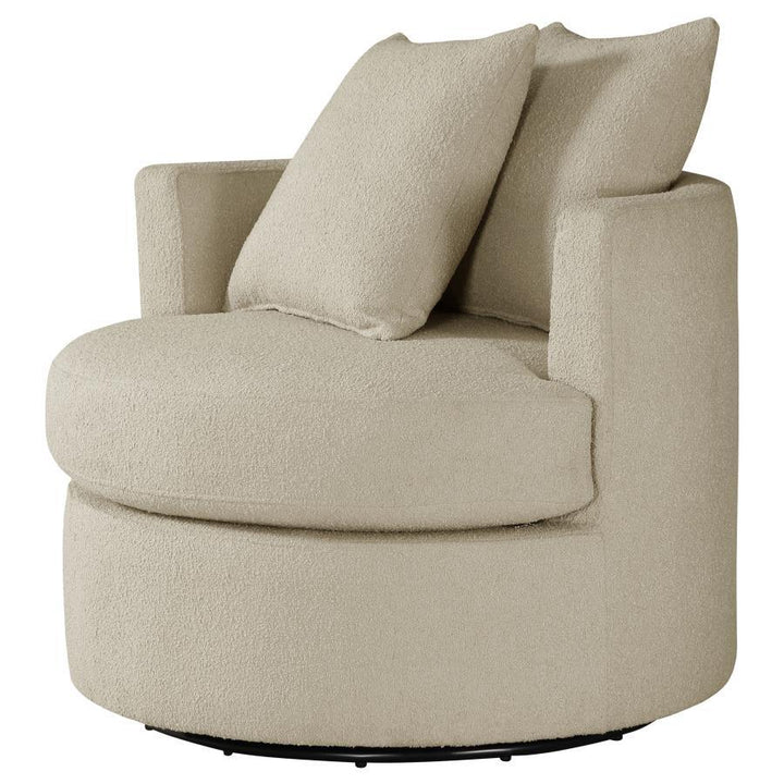 Debbie - Upholstered Swivel Accent Chair - Camel Swivel Chair modern furniture Contempo Furniture