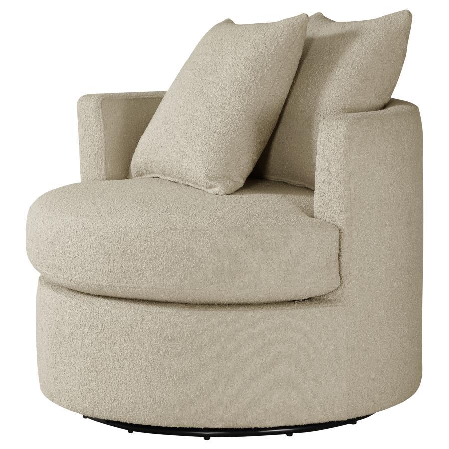 Debbie - Upholstered Swivel Accent Chair - Camel Swivel Chair modern furniture Contempo Furniture