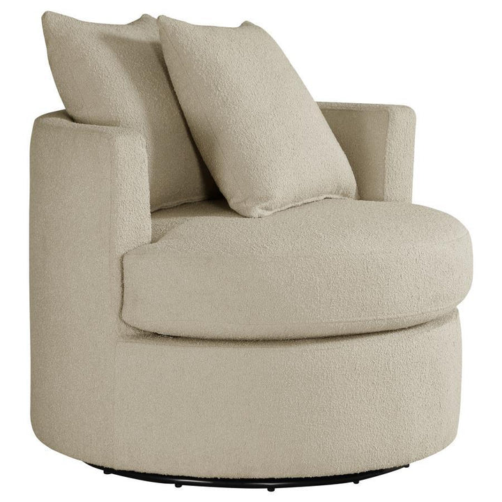 Debbie - Upholstered Swivel Accent Chair - Camel Swivel Chair modern furniture Contempo Furniture