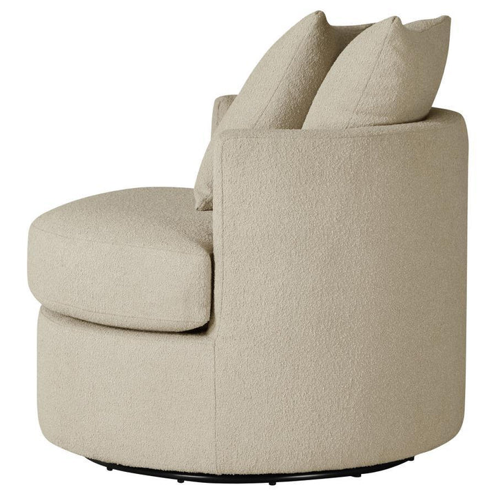 Debbie - Upholstered Swivel Accent Chair - Camel Swivel Chair modern furniture Contempo Furniture