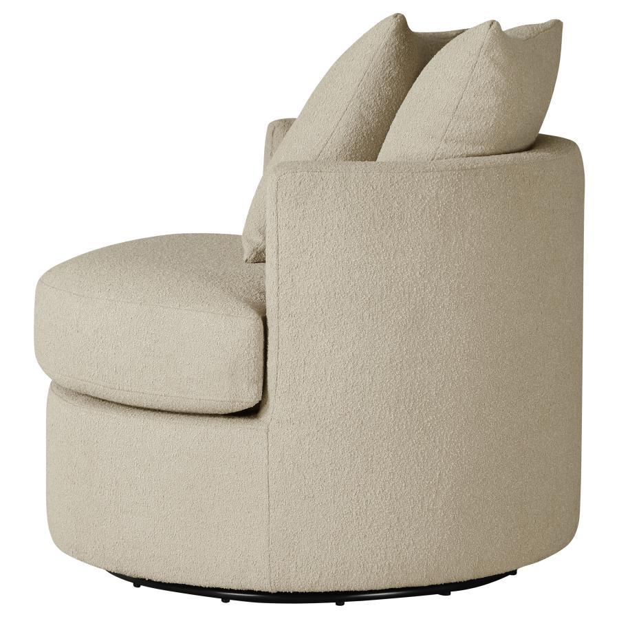 Debbie - Upholstered Swivel Accent Chair - Camel Swivel Chair modern furniture Contempo Furniture