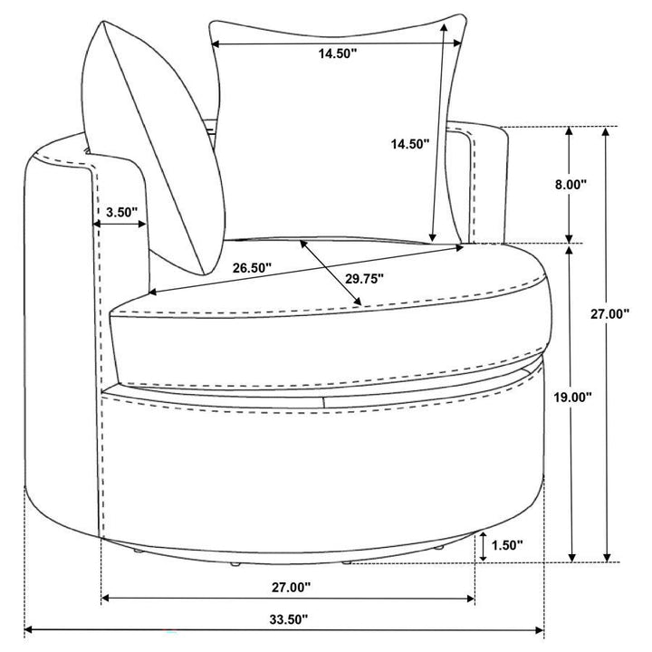 Debbie - Upholstered Swivel Accent Chair - Camel Swivel Chair modern furniture Contempo Furniture