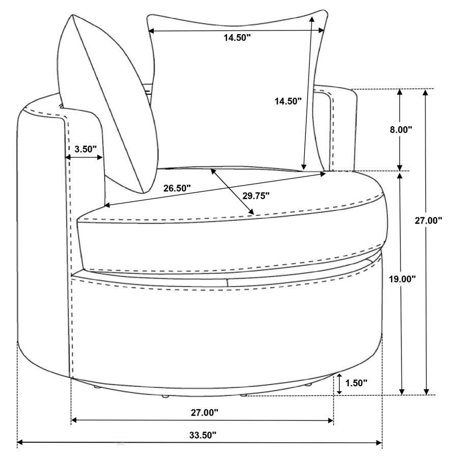 Debbie - Upholstered Swivel Accent Chair - Camel Swivel Chair modern furniture Contempo Furniture
