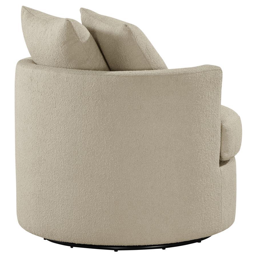 Debbie - Upholstered Swivel Accent Chair - Camel Swivel Chair modern furniture Contempo Furniture