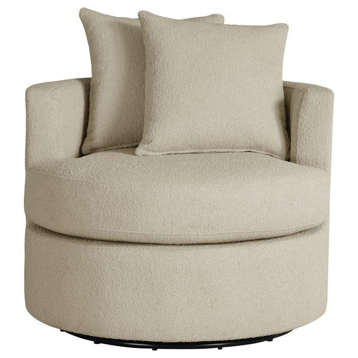 Debbie - Upholstered Swivel Accent Chair - Camel Swivel Chair modern furniture Contempo Furniture