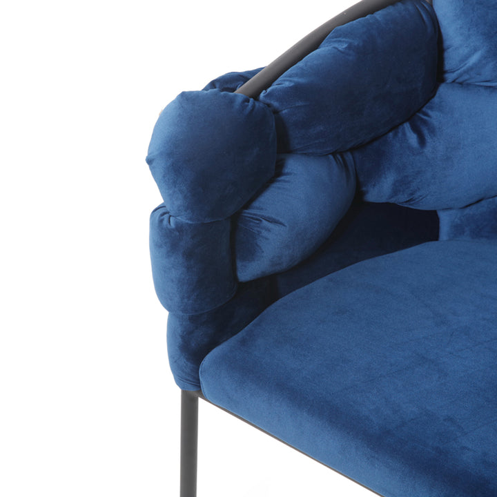 Debra Modern Blue Fabric Dining Chair