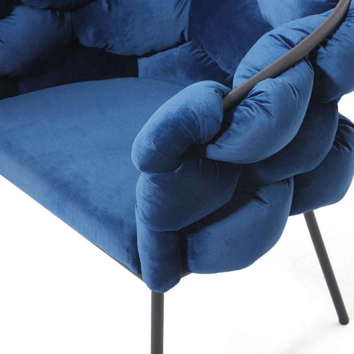 Debra Modern Blue Fabric Dining Chair