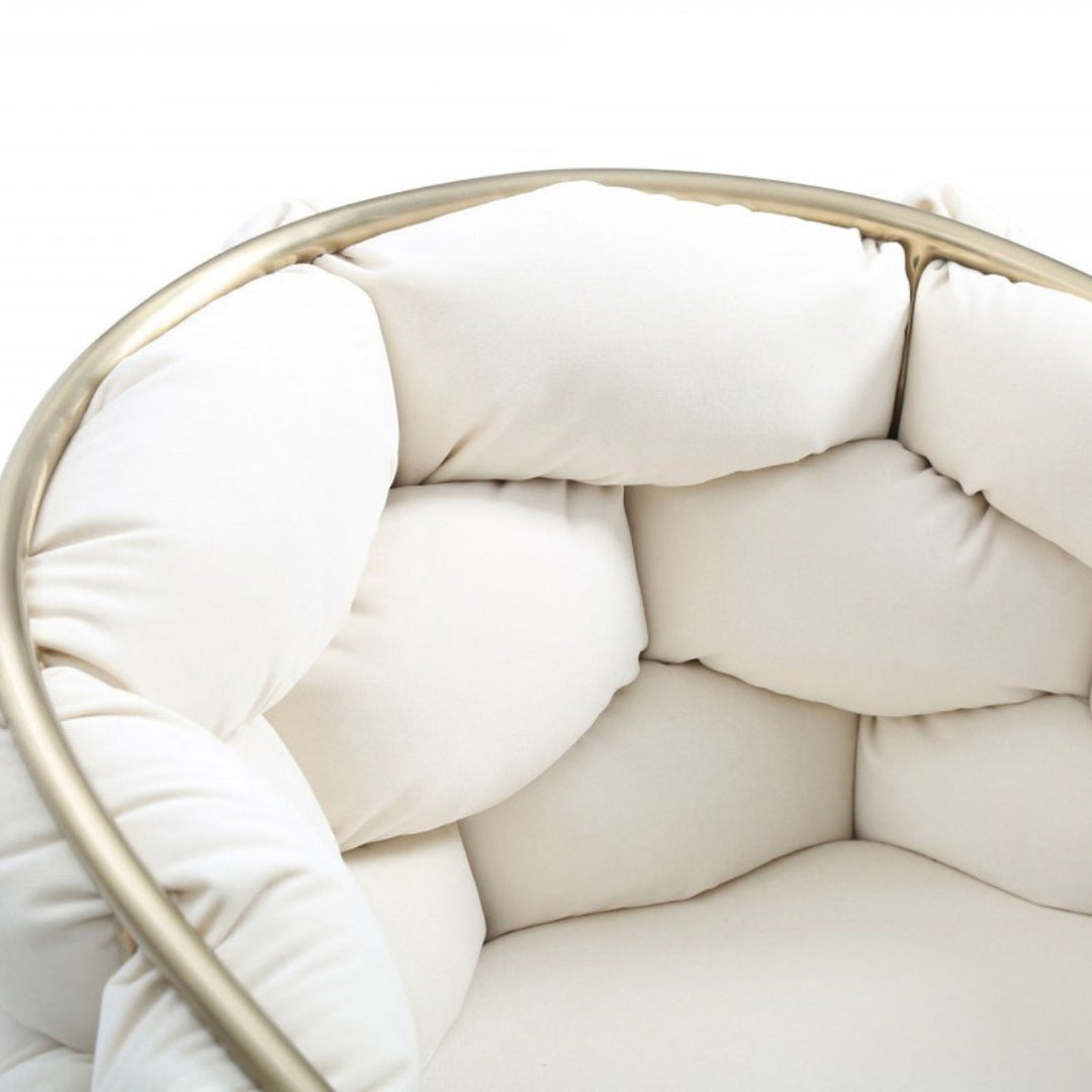 Debra Modern Off-White Fabric Dining Chair