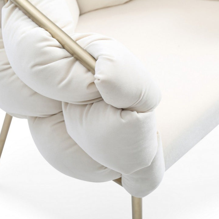 Debra Modern Off-White Fabric Dining Chair