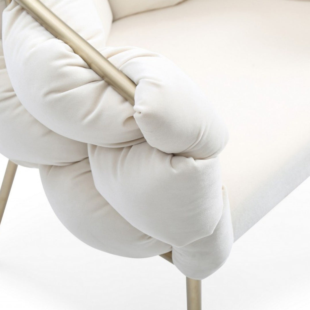 Debra Modern Off-White Fabric Dining Chair