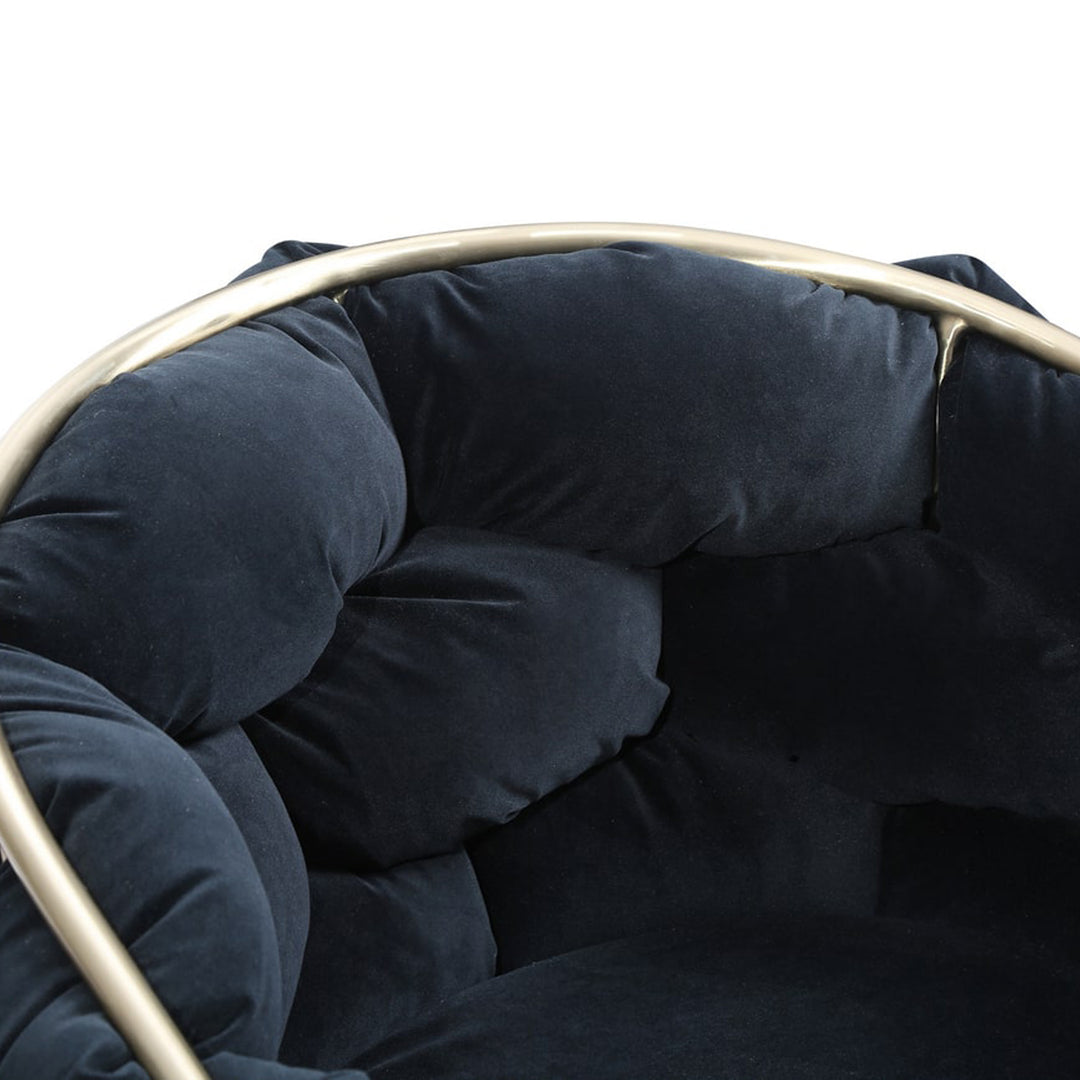 Debra - Modern Black Velvet + Brushed Brass Dining Chair