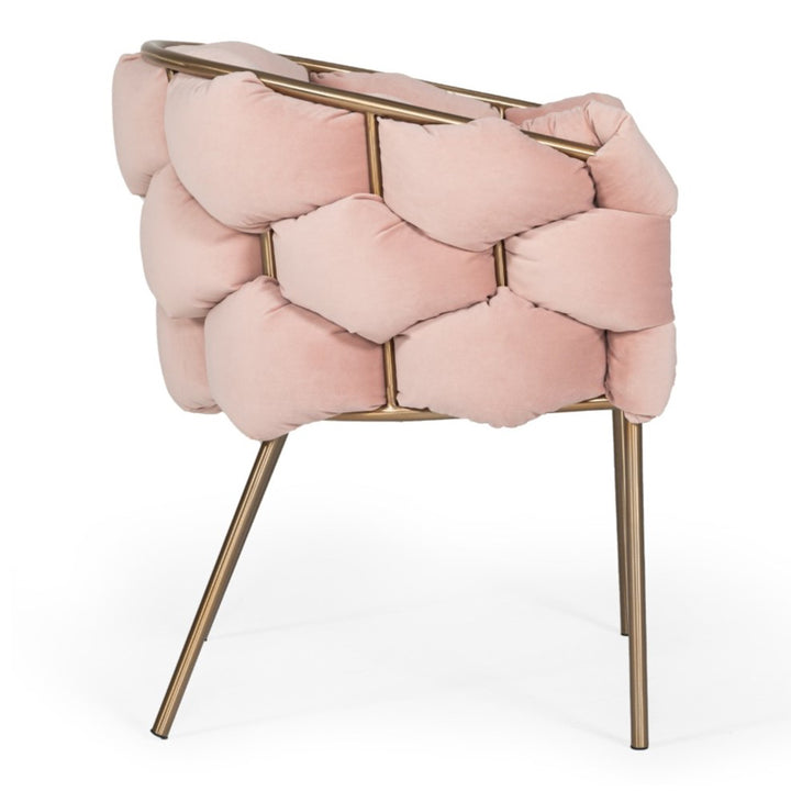 Debra - Modern Pink Fabric Dining Chair