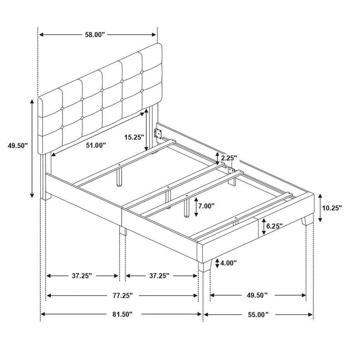Mapes - Upholstered Full Panel Bed - Charcoal